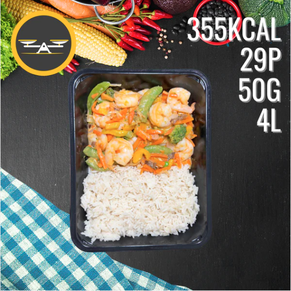 Wok de Scampi au Curry Rouge - Riz Basmati Nutricore Nutrition®